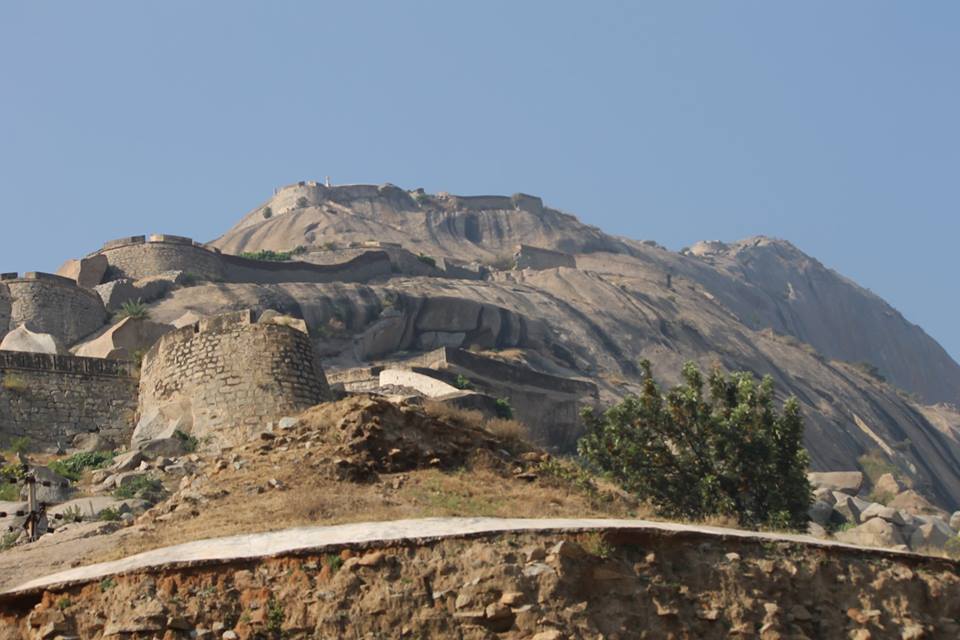 Monster Madhugiri Fort as seen from the base point